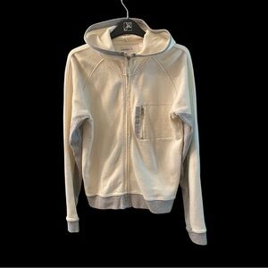 Danskin Cream & Gray French Terry Zippered Hoodie Size Medium NWOT